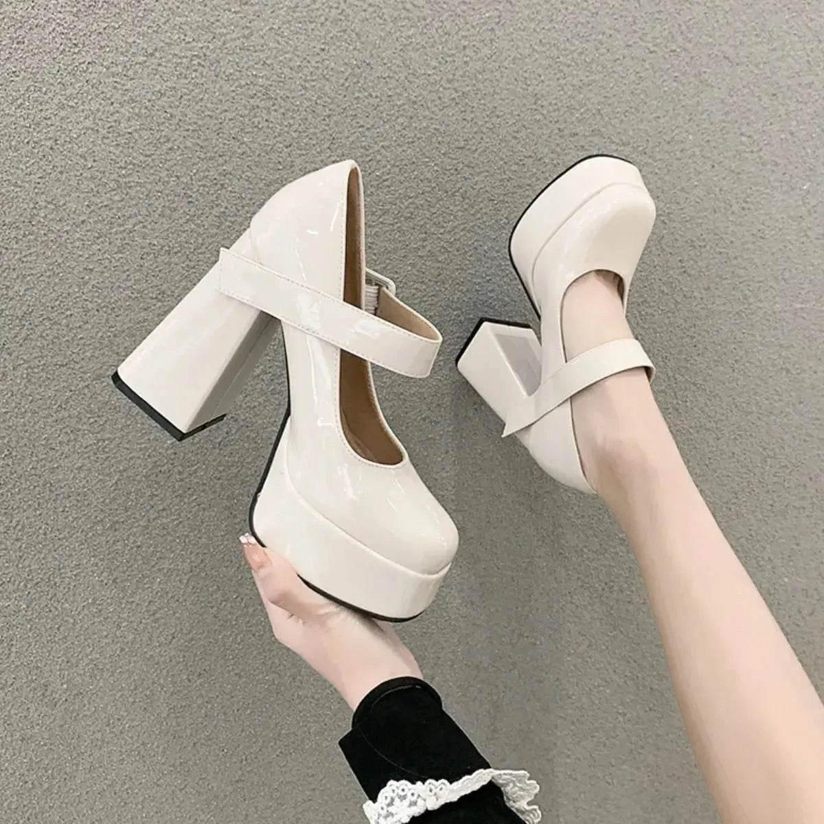 Square Toe Block Heels Pumps - Velveta Studio