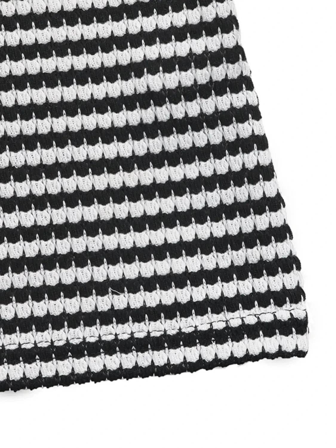 Twisted Front Striped Romper - Velveta Studio