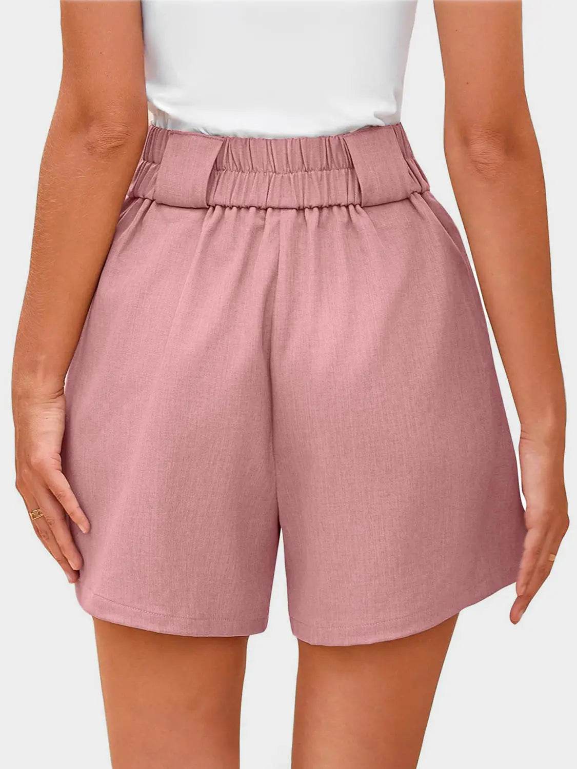 Two Button Wide Waistband Shorts - Velveta Studio