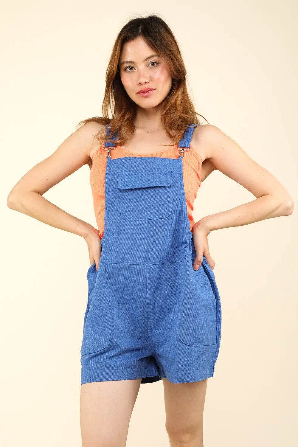 VERY J Adjustable Suspender Overalls with Pockets - Velveta Studio