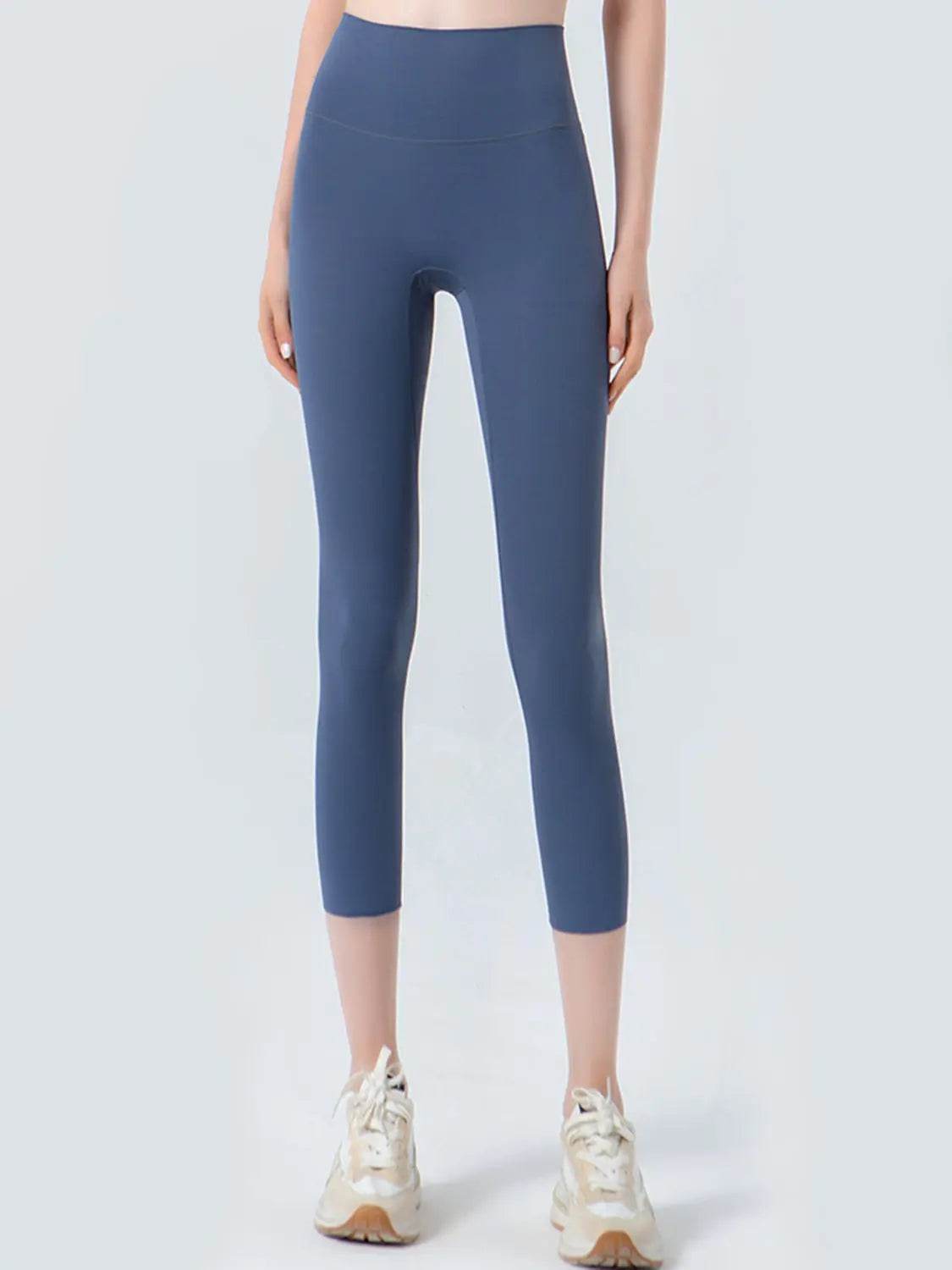 Wide Waistband Cropped Sports Leggings - Velveta Studio
