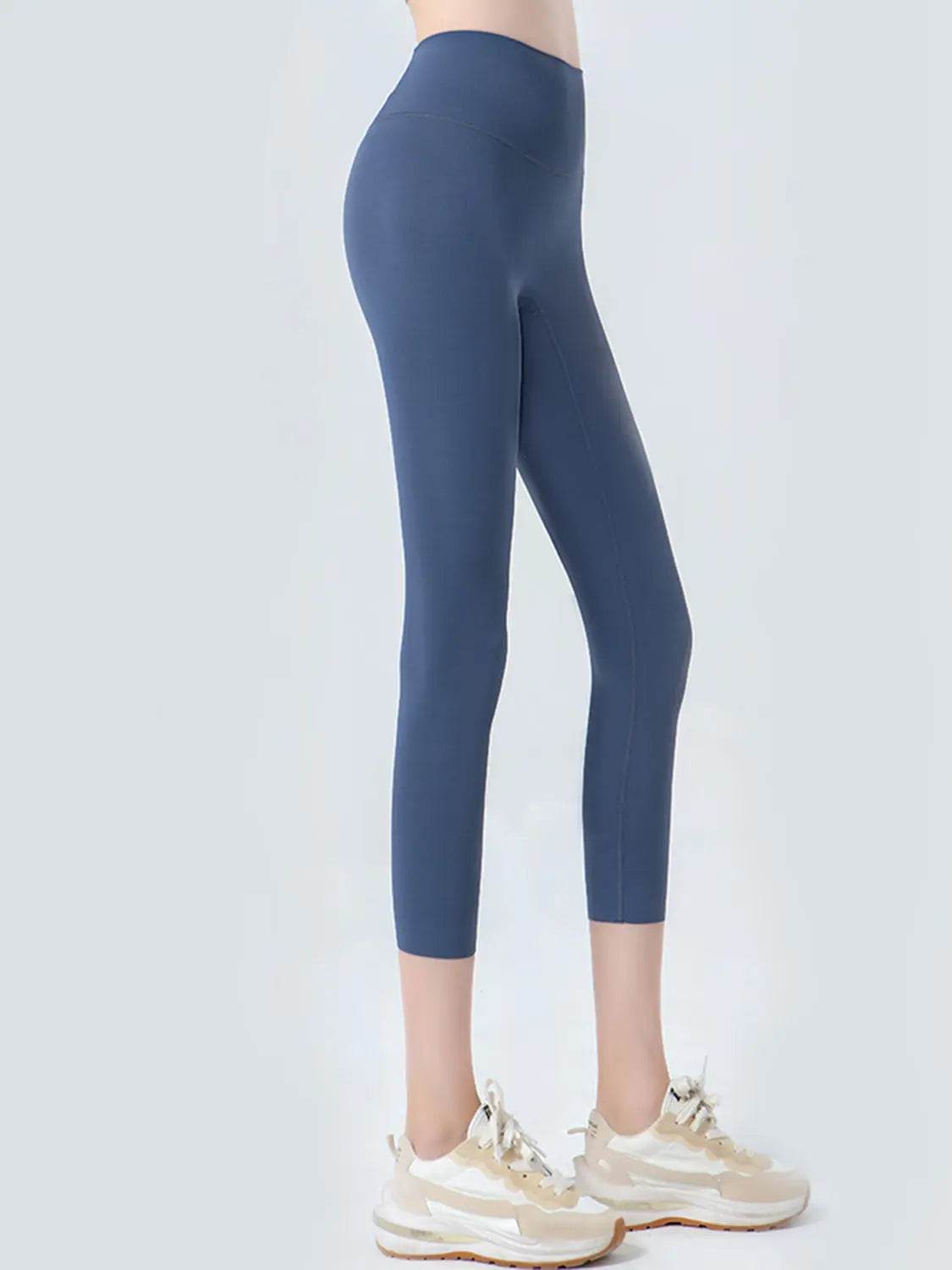 Wide Waistband Cropped Sports Leggings - Velveta Studio