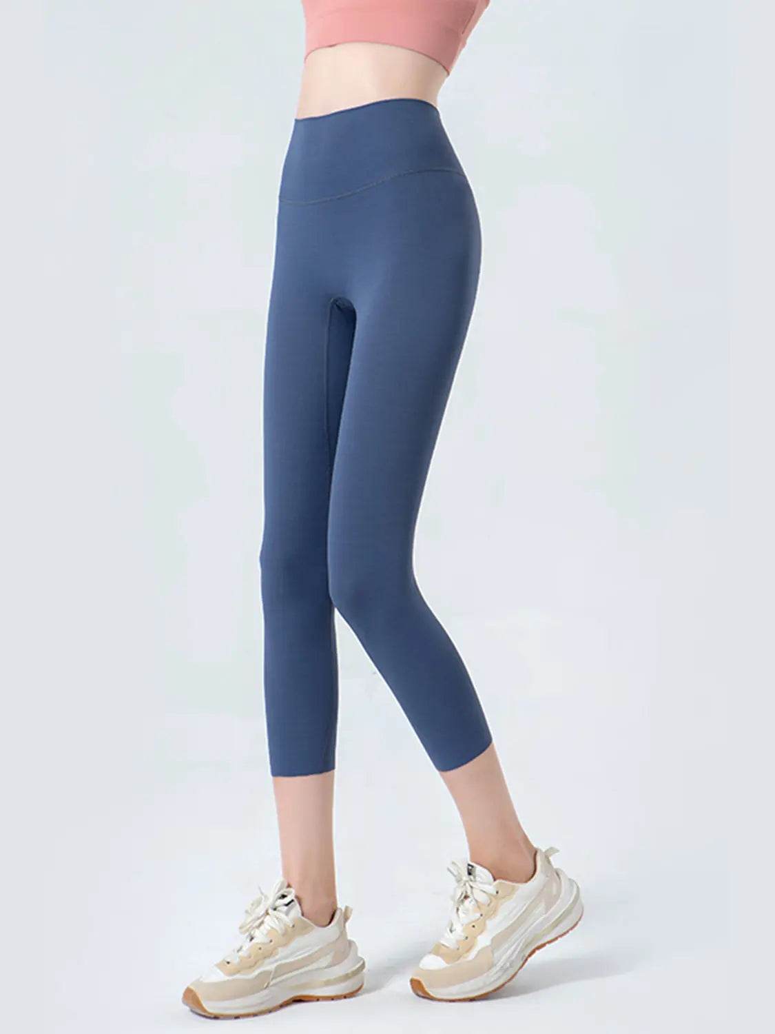 Wide Waistband Cropped Sports Leggings - Velveta Studio