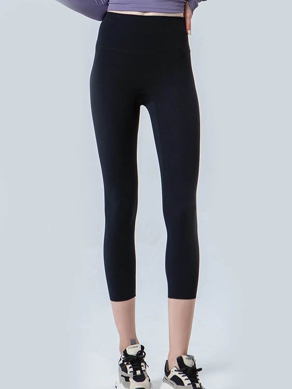 Wide Waistband Cropped Sports Leggings - Velveta Studio