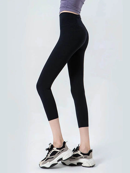 Wide Waistband Cropped Sports Leggings - Velveta Studio