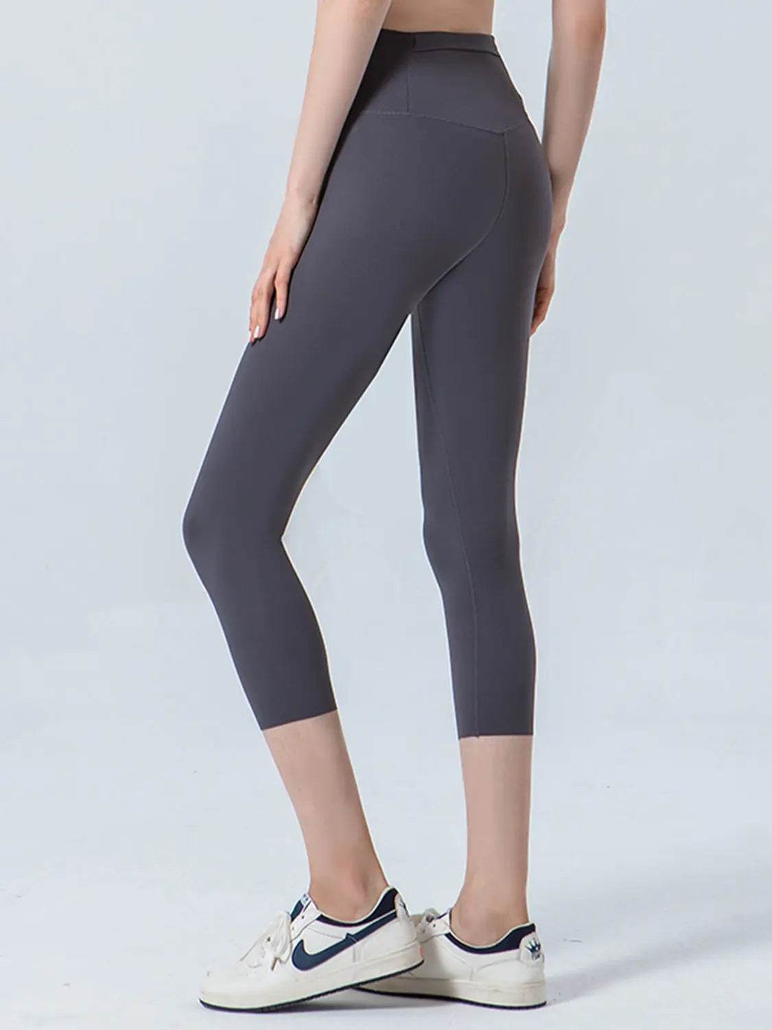 Wide Waistband Cropped Sports Leggings - Velveta Studio