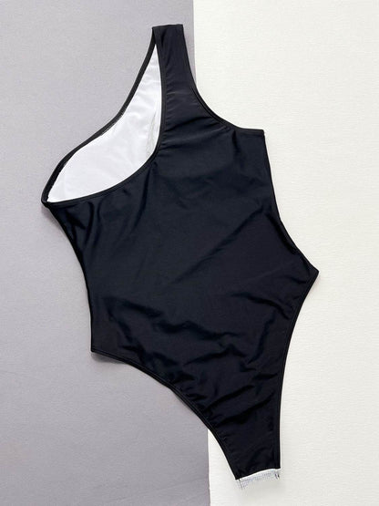Contrast Panel One-Piece Swimsuit - Velveta Studio