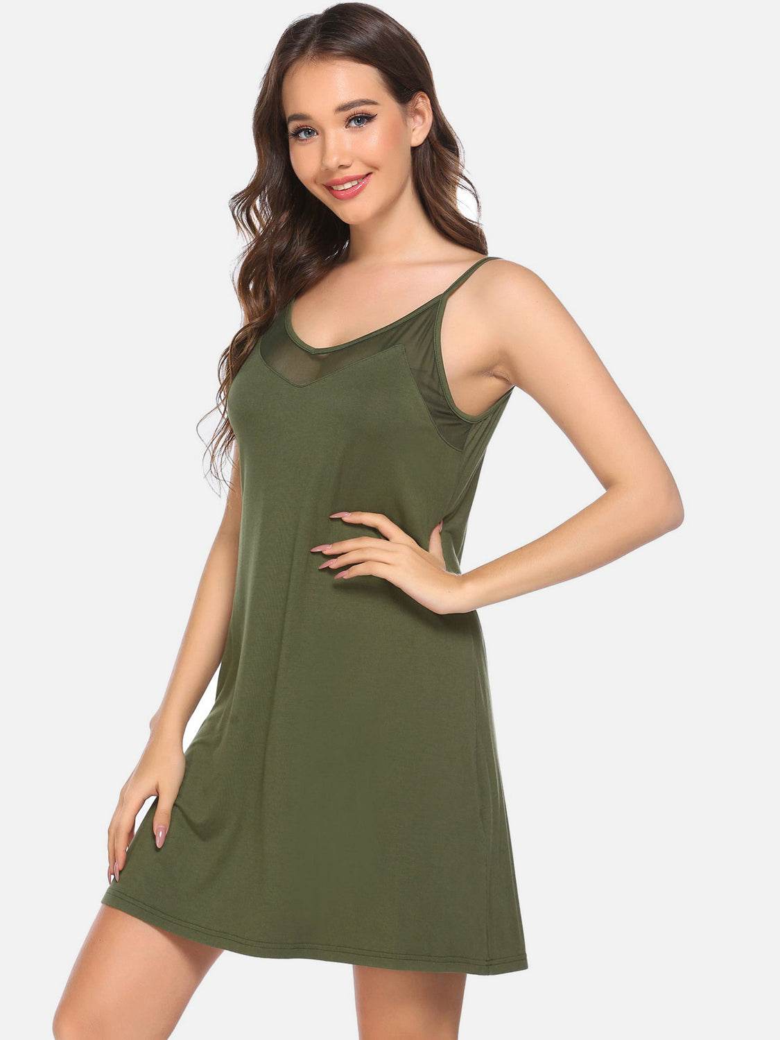 Scoop Neck Spaghetti Strap Lounge Dress - Velveta Studio