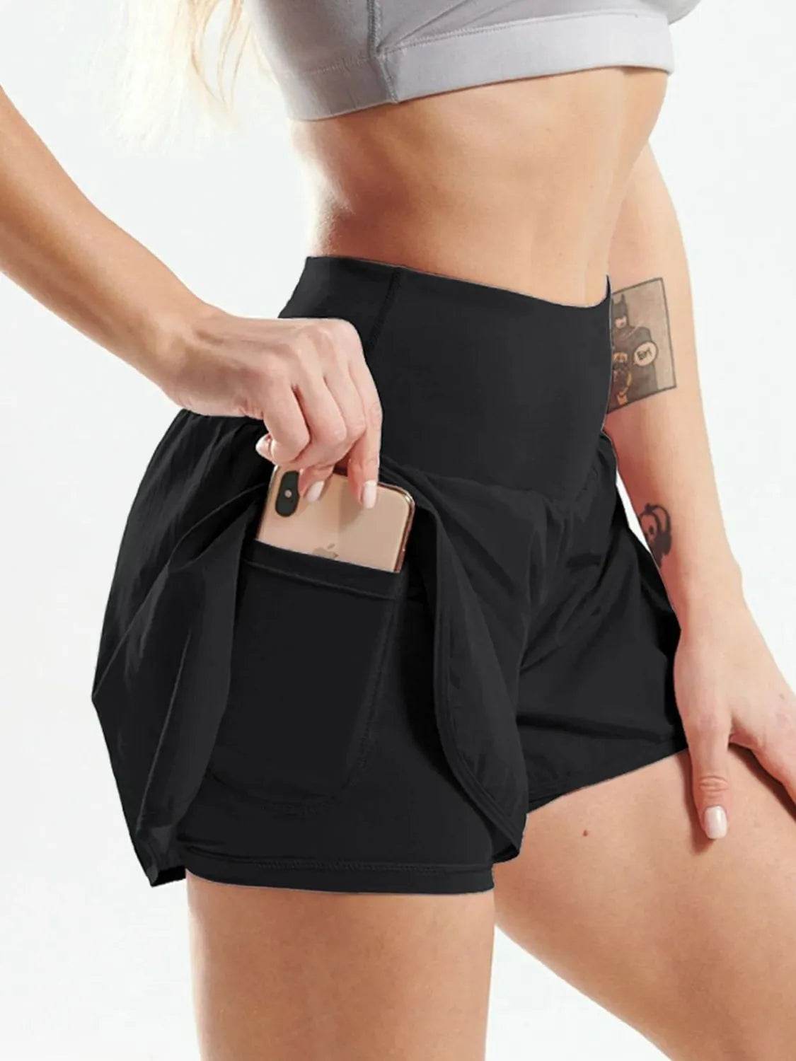 Pocketed High Waist Active Shorts - Velveta Studio