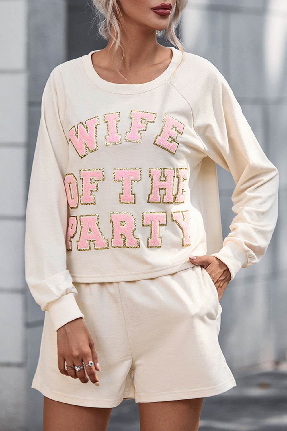 WIFE OF THE PARTY Round Neck Top and Shorts Set - Velveta Studio