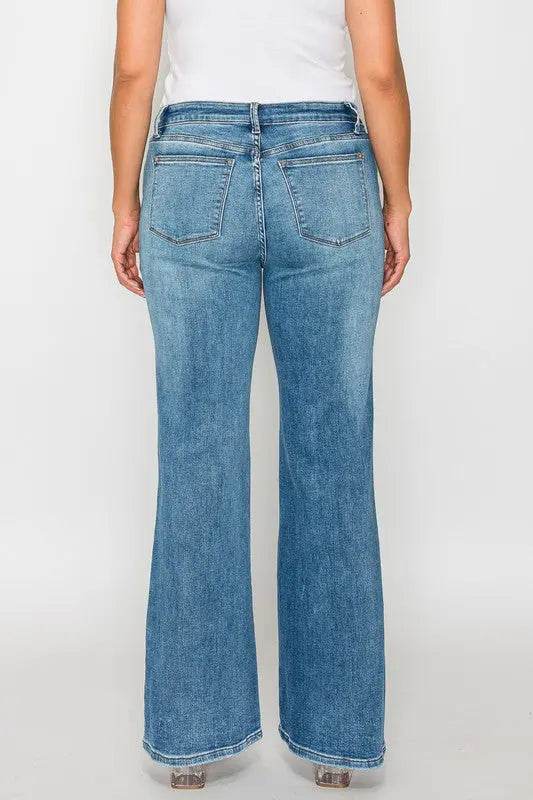 bytos Full Size Cat's Whiskers Mid Rise Bootcut Jeans - Velveta Studio