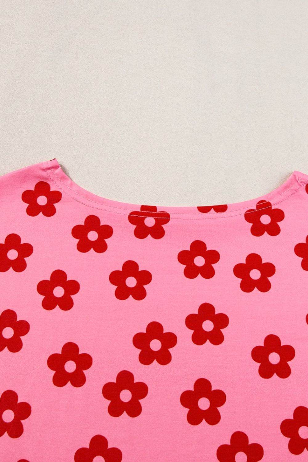 Floral Cropped Tee and Shorts Lounge Set - Velveta Studio