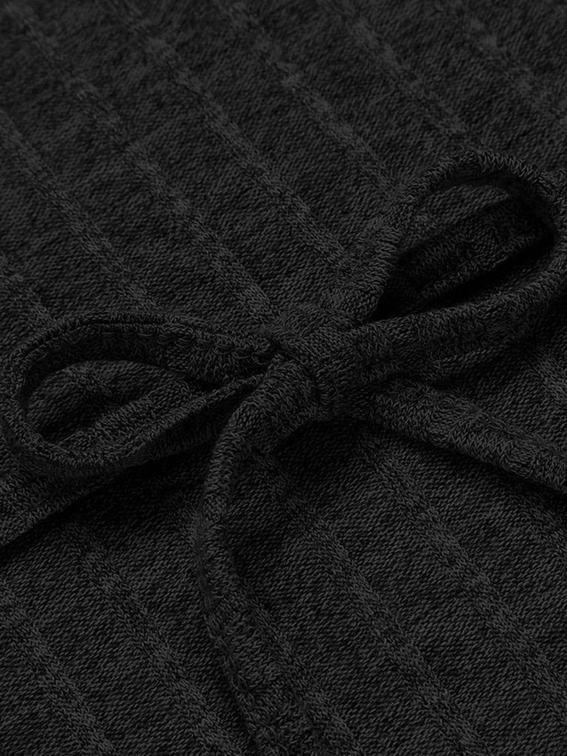 Tied Solid Lounge Nightgown with Pockets - Velveta Studio