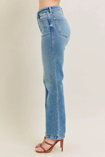 Full Size Hw Vintage Straight Jeans Plus Size - Velveta Studio