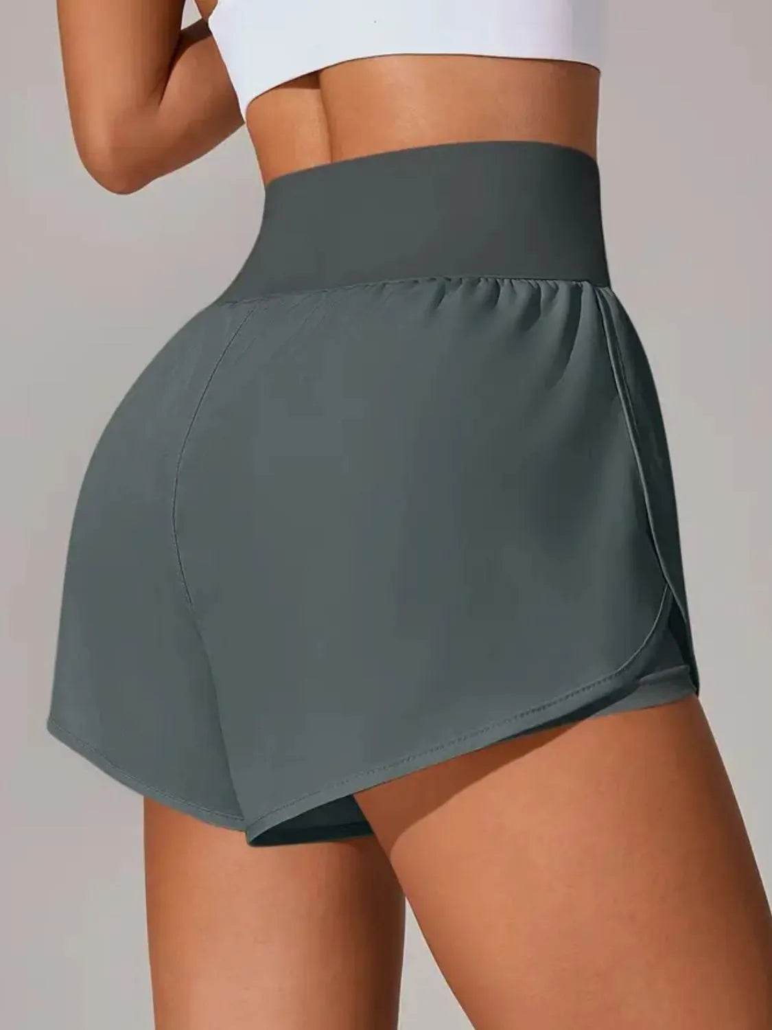 Pocketed High Waist Active Shorts - Velveta Studio