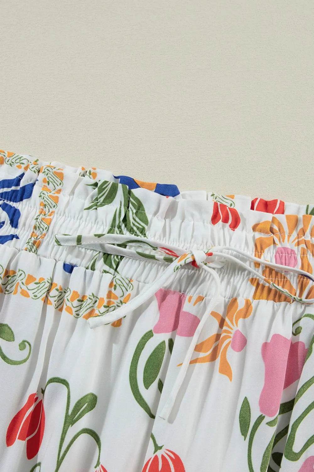 Printed Square Neck Top and Pants Set - Velveta Studio