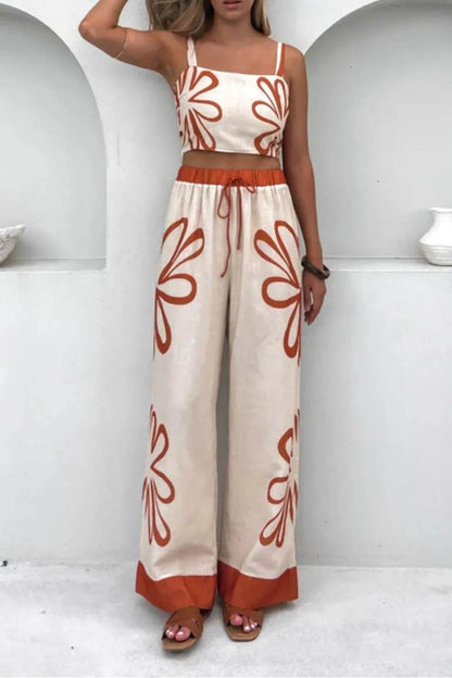 Smocked Square Neck Cami and Pants Set - Velveta Studio