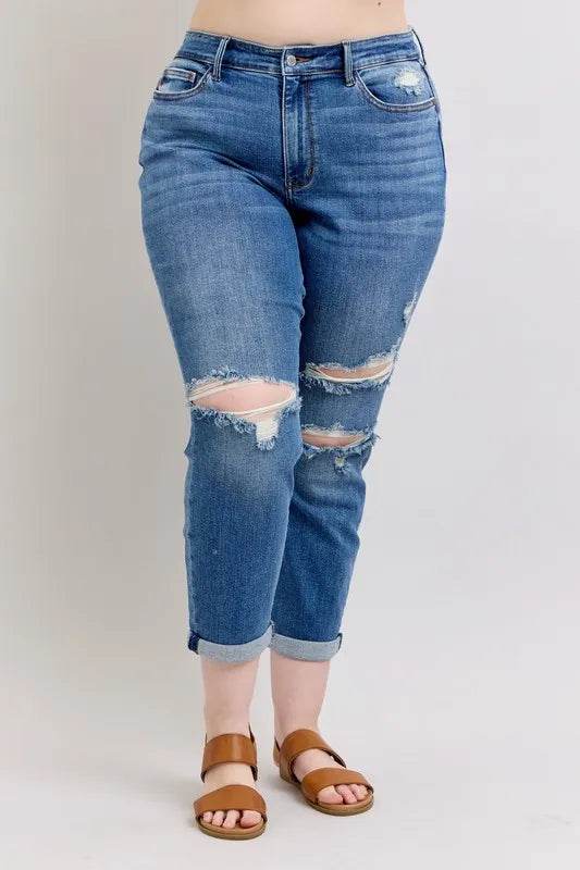 Premium Distressed Boyfriend Jeans - Velveta Studio