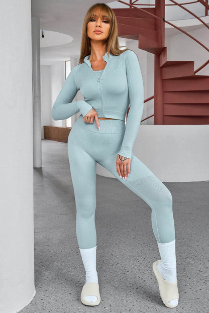 Tank Cropped Active Top and Pants Set - Velveta Studio