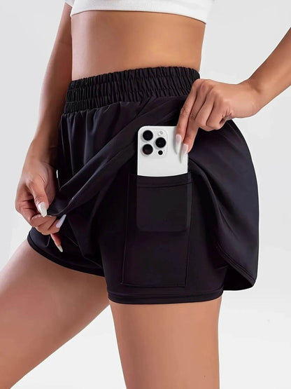 Pocketed High Waist Active Shorts - Velveta Studio