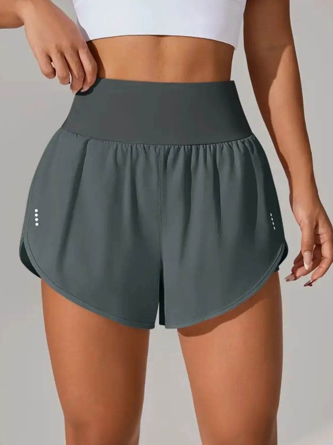 Pocketed High Waist Active Shorts - Velveta Studio