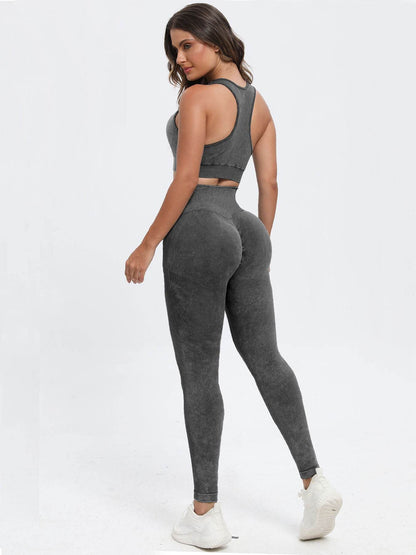 Scoop Neck Wide Strap Top and Pants Active Set - Velveta Studio