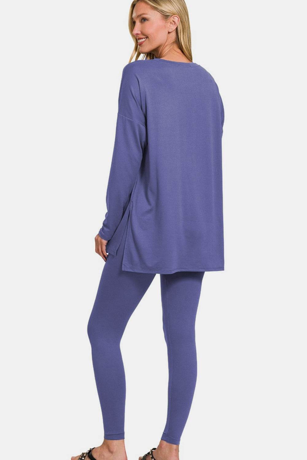 Zenana Full Size Brushed Microfiber Top and Leggings Lounge Set - Velveta Studio