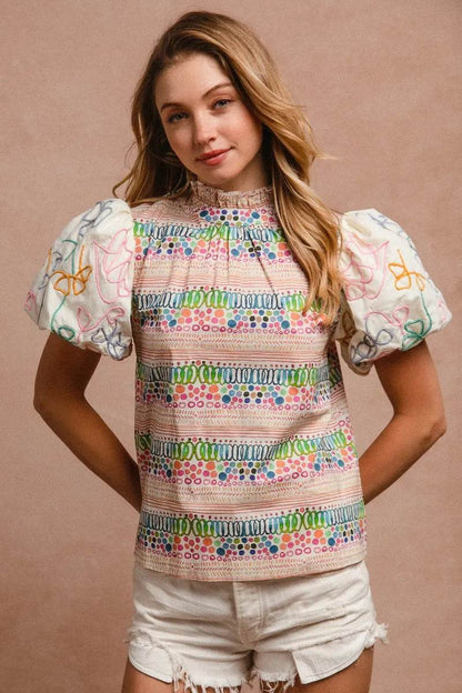 Bohemian Embroidered Blouse - Velveta Studio
